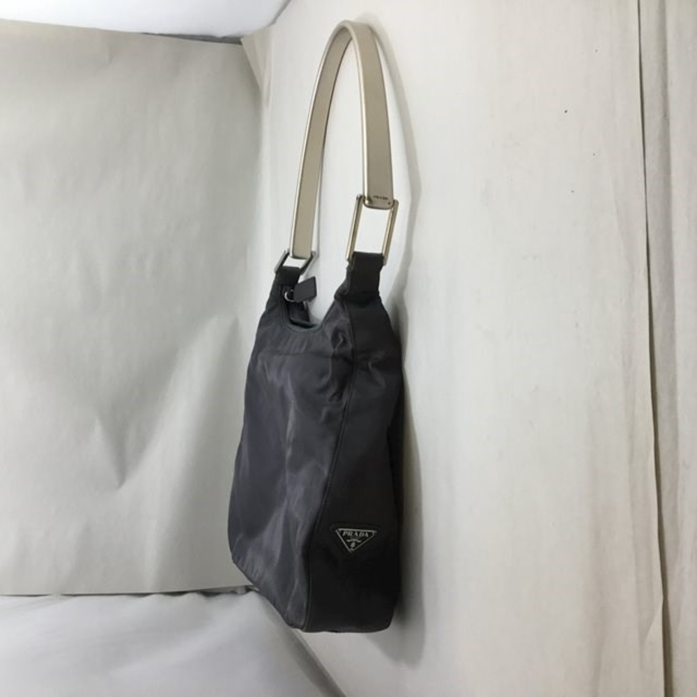 Prada Nylon silver handle shoulder bag